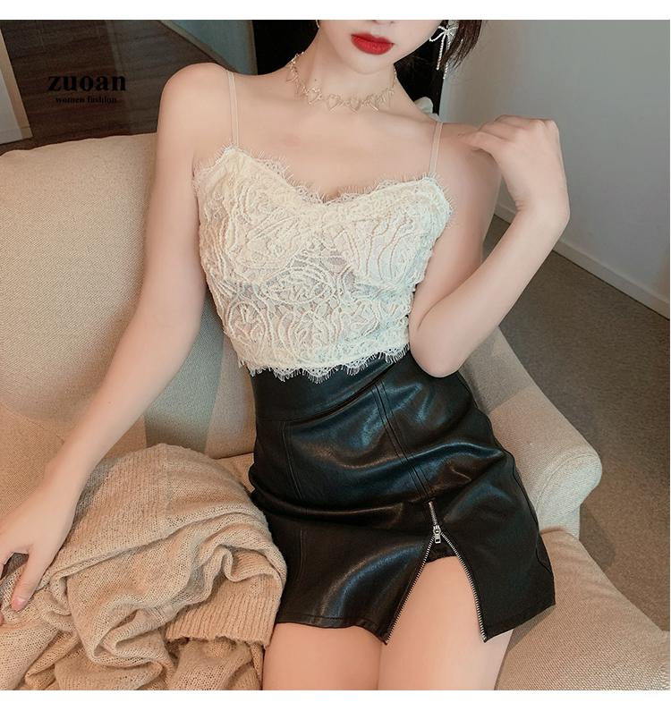 SUXI Áo Hai Dây Phối Ren Gợi Cảm Cho Nữ