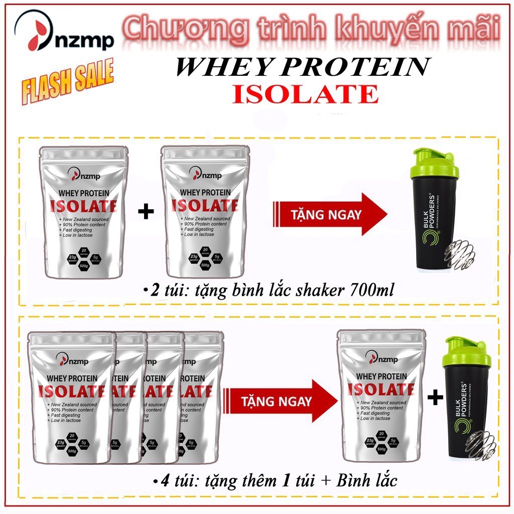 [Tặng Bình Lắc] COMBO 2 TÚI WHEY ISOLATE PROTEIN NZMP (40 serving) - Tăng Cơ Giảm Mỡ