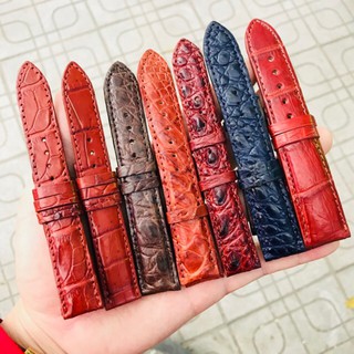 Dây đồng hồ da cá sấu thật 2 lớp, khâu thủ công ♥️FREESHIP♥️ tặng kèm khoá và chốt