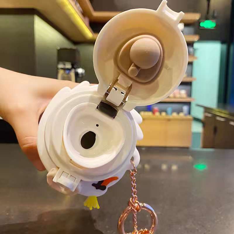 Ly starbucks giữ nhiệt 350ml Mặt dây chuyền tình yêu Hộp quà tặng chai nước đồng thương hiệu cho trẻ em