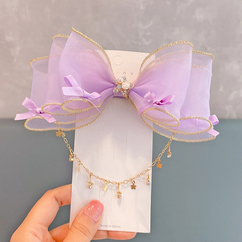 Kẹp Tóc Nơ To Bằng Vải Organza Cho Các Bữa Tiệc Hóa Trang Hàng Ngày