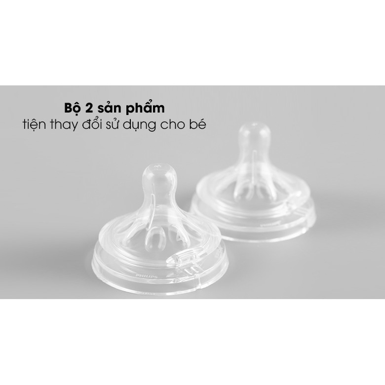 Núm ti silicone Philips Avent Natural cho bé (Hộp 2 núm)