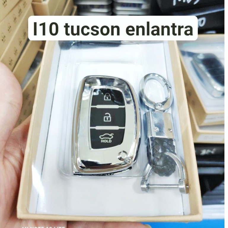 Bao Da Chìa Khóa Inox Mạ Huyndai I10, Tucson, Elantra cao Cấp