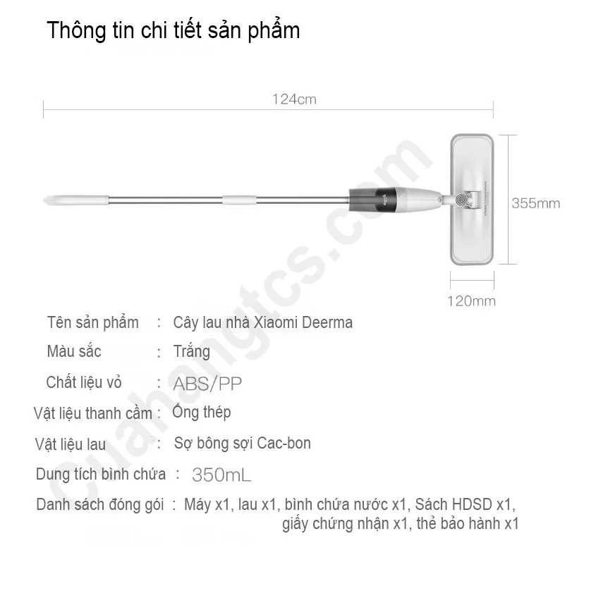 Cây lau nhà thông minh Deerma 2 trong 1 (Xịt nước & Lau) TB500