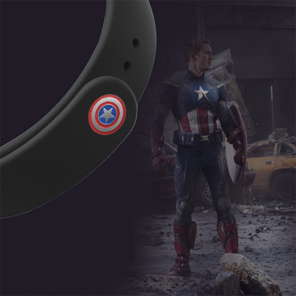 Dây đeo thay thế từ silicon nhiều màu sắc kiểu avengers dành cho for Xiaomi Mi Band 4