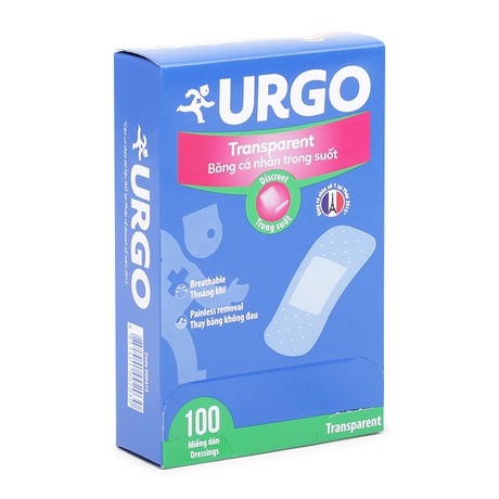 BĂNG CÁ NHÂN TRONG SUỐT URGO TRANSPARENT (100 MIẾNG)