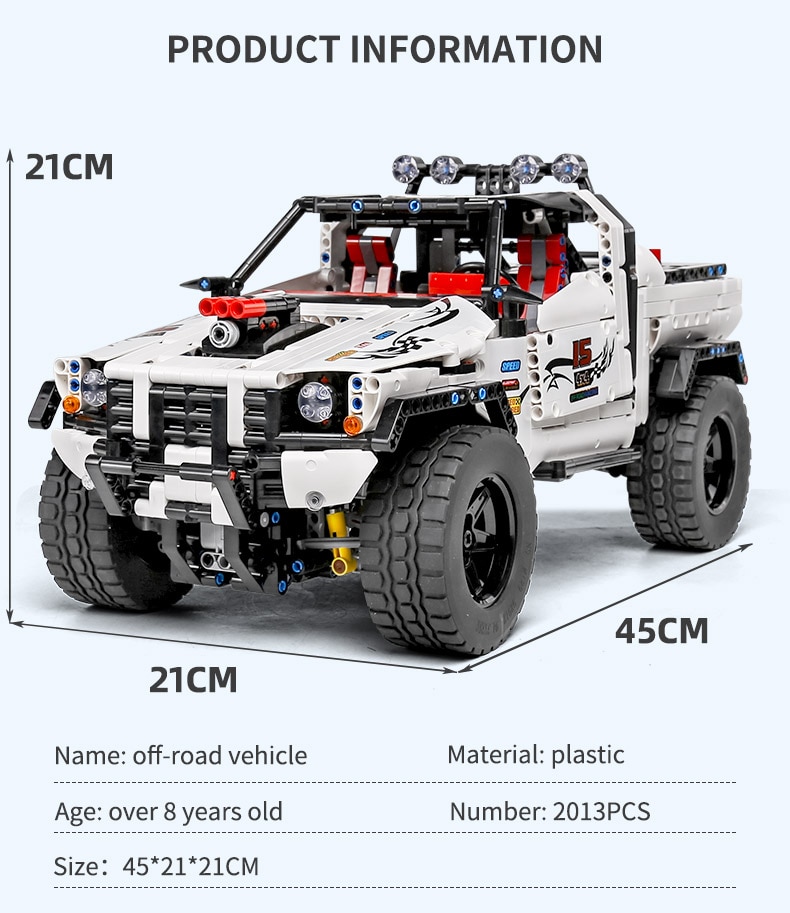 Mô hình đồ chơi giáo dục Lắp ráp siêu xe  MOULD KING 18005 APP Technic Car The MOC-2412 Custom Pick-Up 4X4 Off-road Car