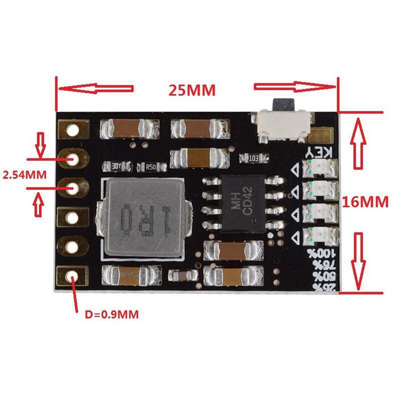 Xả sạc 2A 5V Tích hợp Pin Lithium 3.7V 4.2V Tăng cường bảo vệ nguồn điện di động Mô-đun bảng PCB điện tử Tự làm