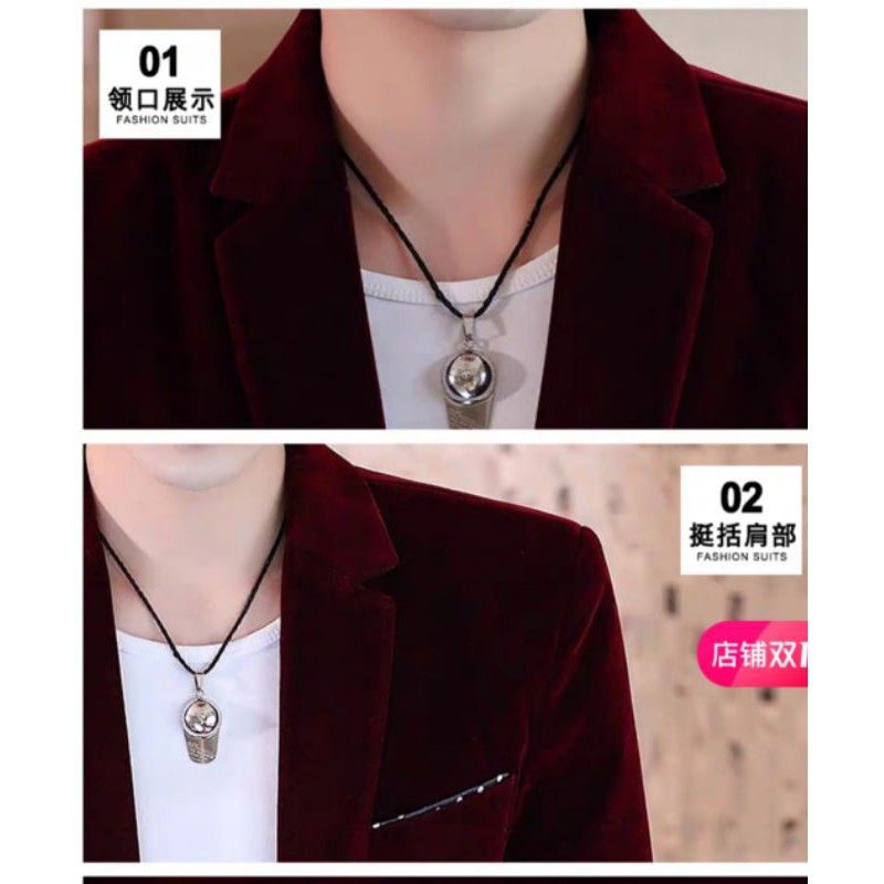 Áo khoác vest nam nhung thời trang