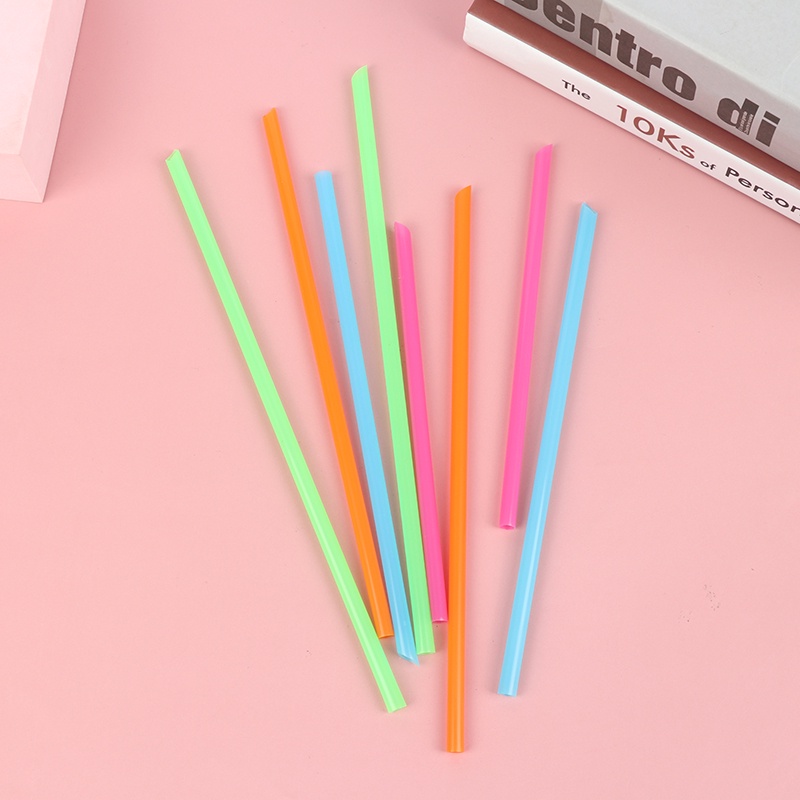 Bộ 100 Ống Hút Nhựa Mini Nhiều Màu Sắc