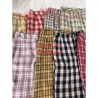 Quần ống rộng Culottes kẻ caro suông dài - Quần Tây Nữ