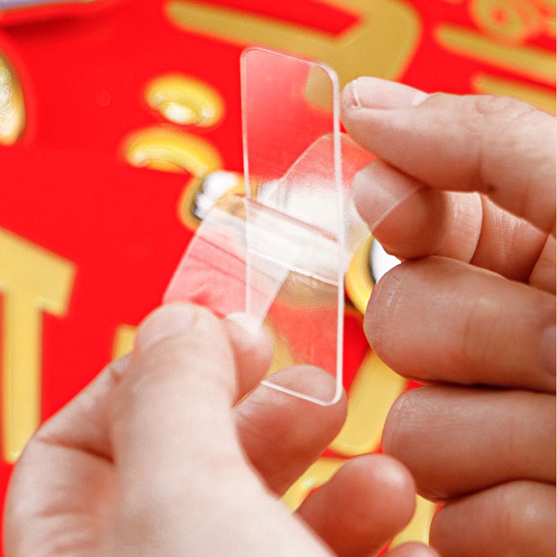 Hộp 60 Miếng Dán Hai Mặt Trong Suốt Tự Dính Chống Nước Đa Năng Có Thể Tái Sử Dụng Cho Bong Bóng