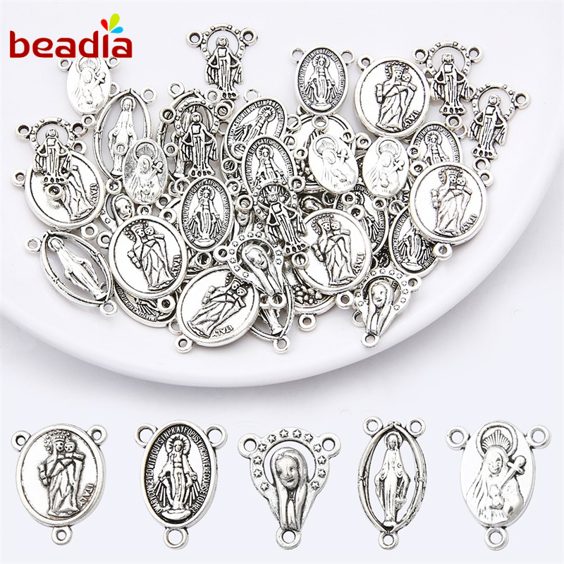 Mặt dây chuyền BEADIA thiết kế ba lỗ bằng hợp kim thời trang