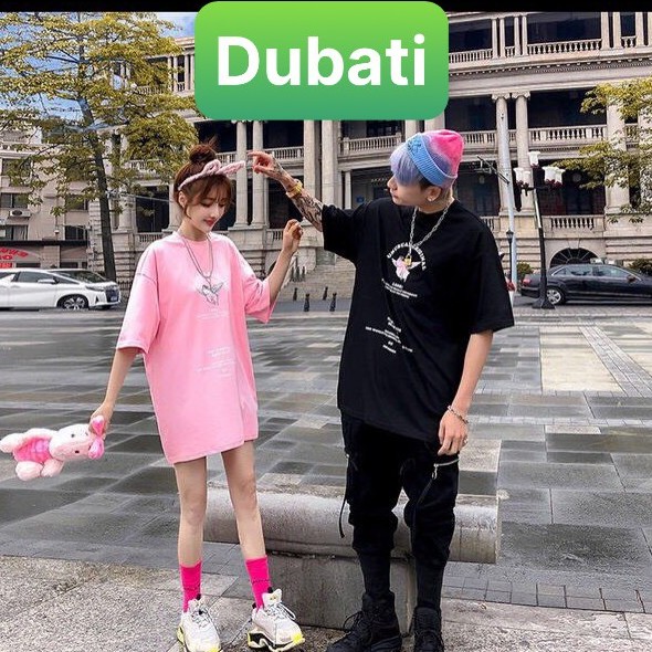 ÁO THUN NAM NỮ HÌNH HEO THIÊN THẦN FROM RỘNG NGẮN TAY- DUBATI FASHION