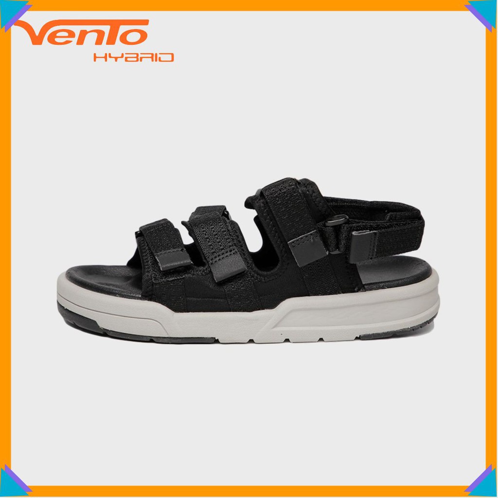 Giày Sandal Vento Nam, Nữ SD - 1001 3 quai - Đen ghi - Full size nam nữ 35 - 44