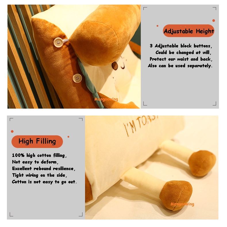 Gối Tựa Lưng Hình Bánh Mì Nướng Bằng Cotton Cao Cấp