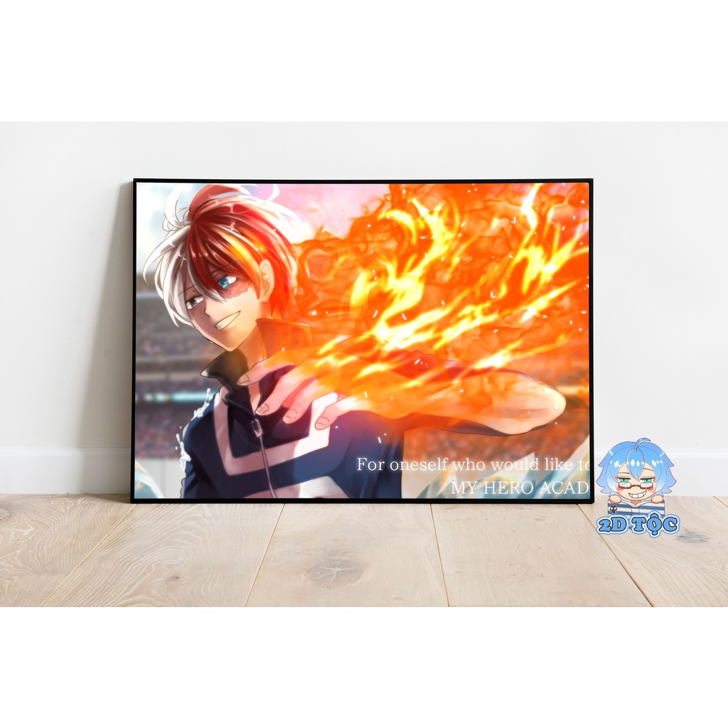 Tranh poster A3 Todoroki Shoto (3) Anime Manga My Hero Academia chất liệu giấy cao cấp - 2D Tộc Shop