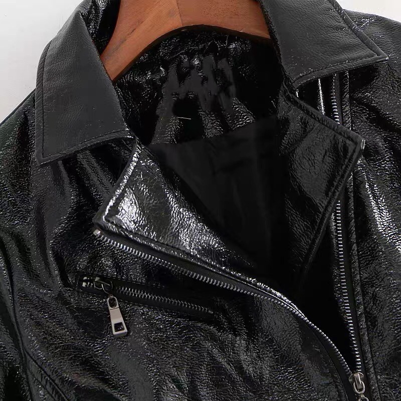 Áo khoác da ánh nhũ