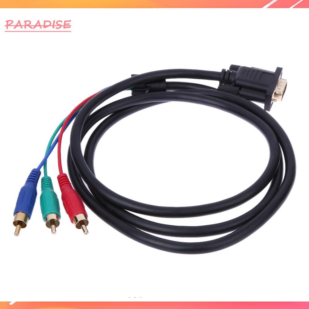 Paradise1 1.5m 5Ft VGA to TV 3 RCA Component AV Adapter Cable for PC Laptop