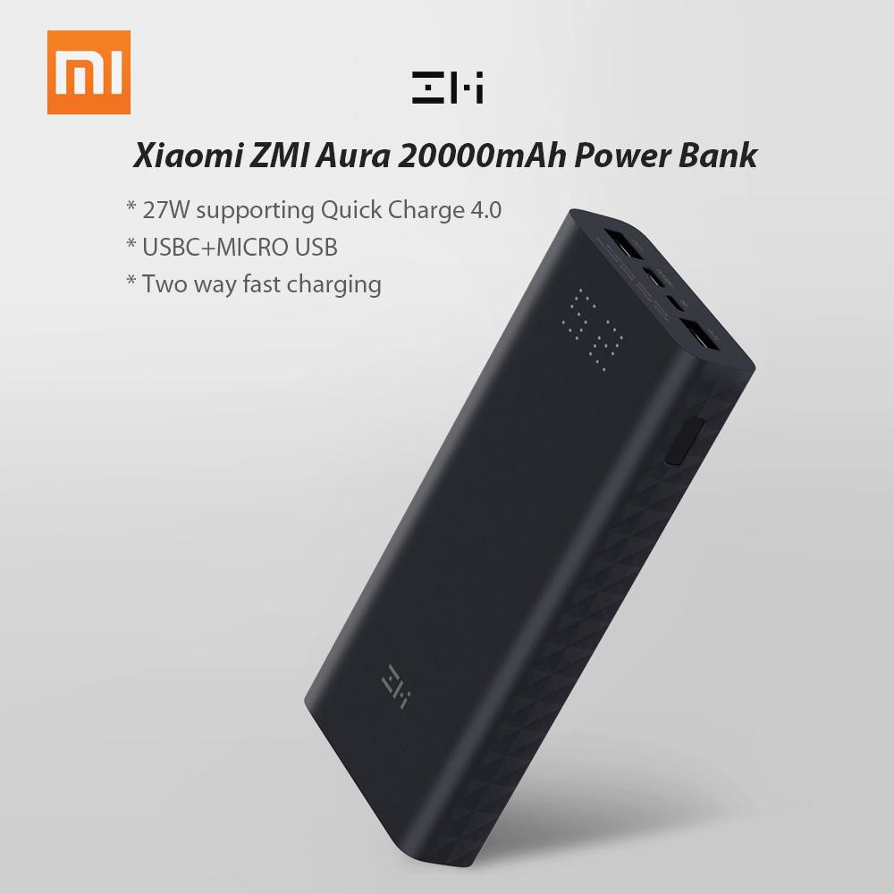 Pin sạc dự phòng Xiaomi ZMI Aura two-way PD 27W 20000 mAh sạc nhanh có màn hình hiển thị