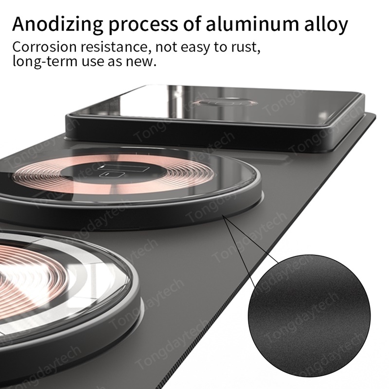 Đế Sạc Nhanh Không Dây 3 Trong 1 Hít Nam Châm Cho Apple Watch Airpods 15W Iphone 11 12 13 Pro Max