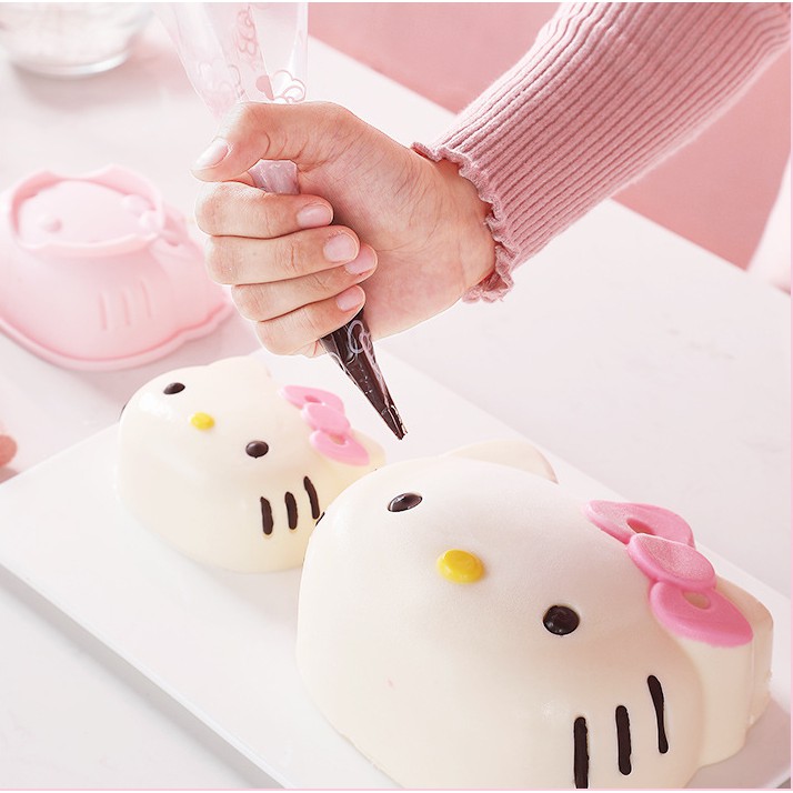 HELLOKITTY Khuôn Silicon Làm Bánh Hình Hello Kitty Kích Thước 4 Inch 6 Inch