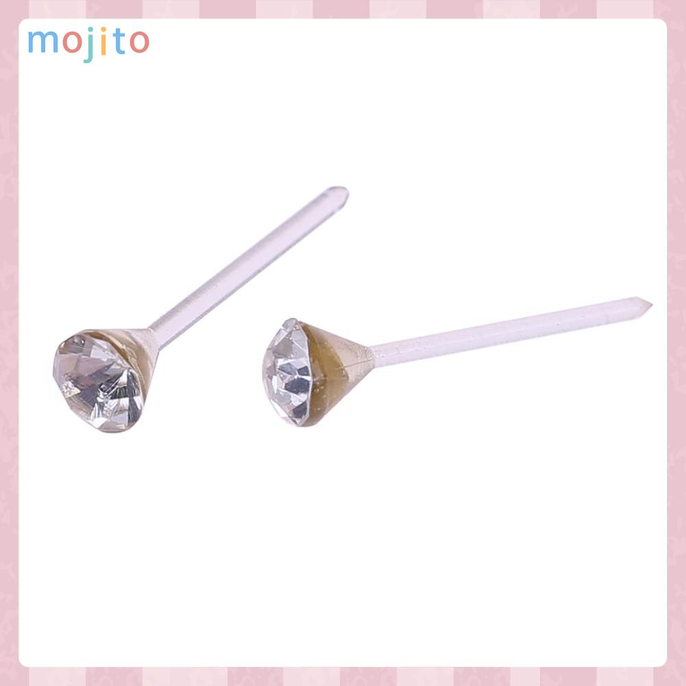 Bộ 20 đôi bông tai tròn bằng nhựa màu trắng xinh xắn cho nữ