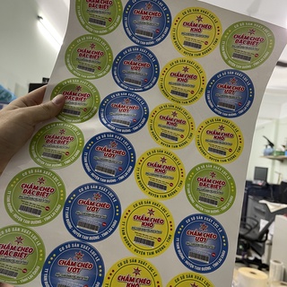 in sticker giấy cán nilon kháng nước