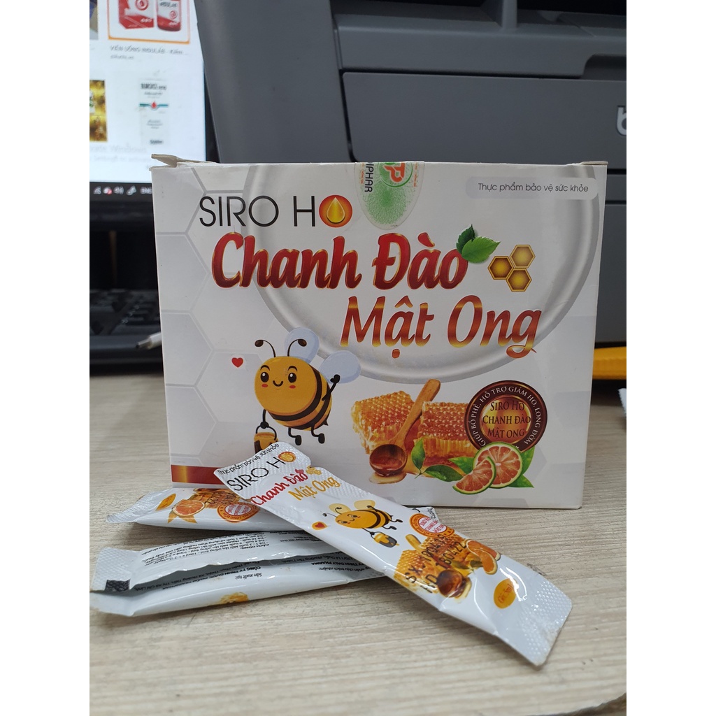 Siro ho Chanh Đào Mật Ong - Hộp 30 gói