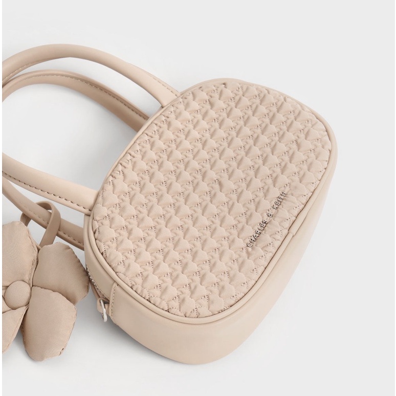 Túi xách nữ đeo chéo Charles and Keith charm hoa xinh xắn | Auth - Order Sing