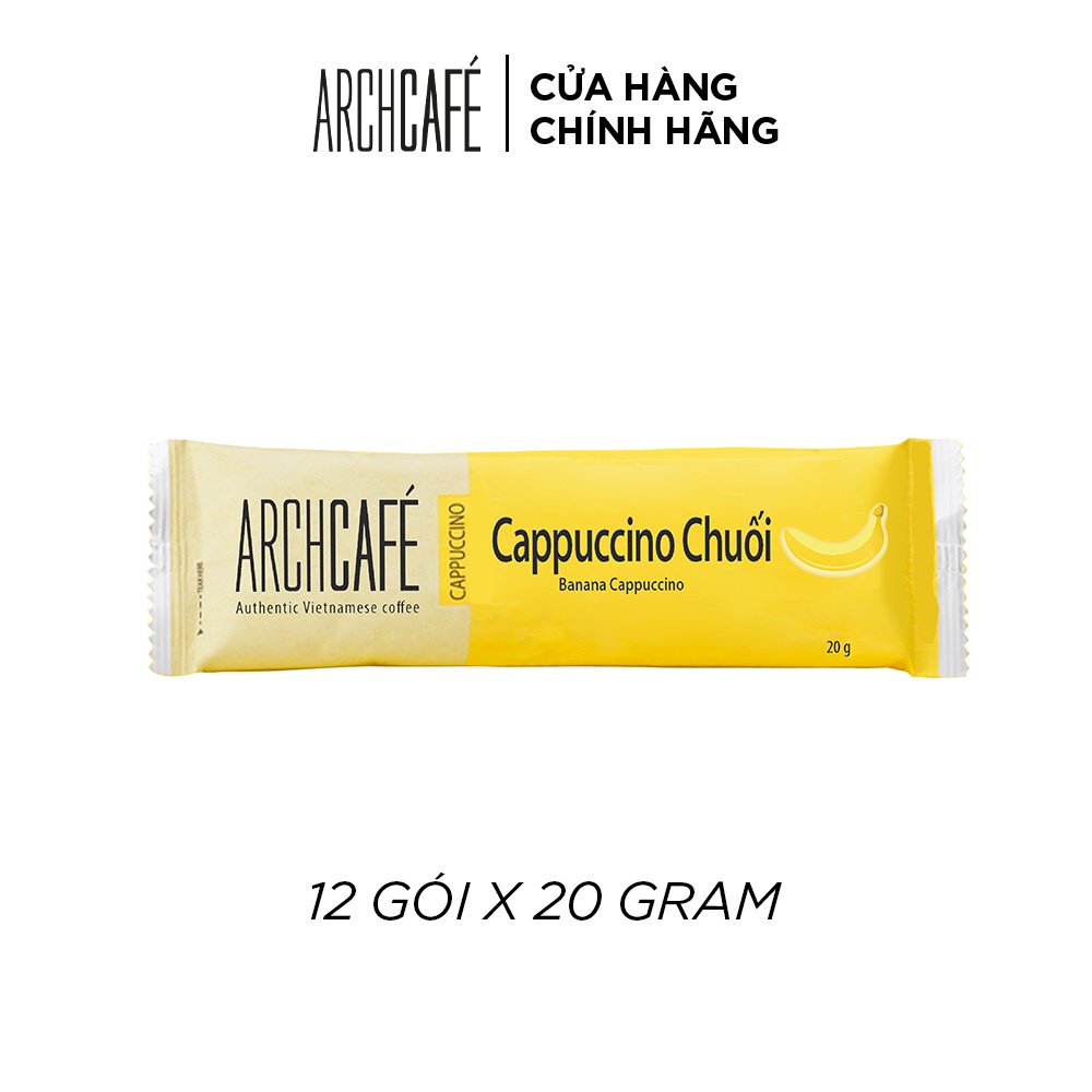 Cà phê hòa tan vị Cappuccino Chuối Archcafé (hộp 12 gói x 20g)