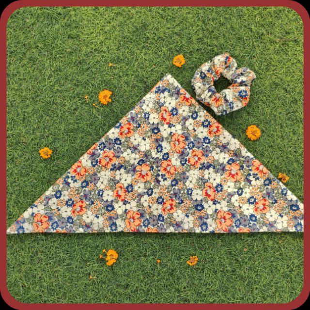 Khăn Bandana họa tiết hoa vintage siêu xinh - Turban, cột tóc vải, khăn chùm đầu hottrend cực đẹp giá rẻ