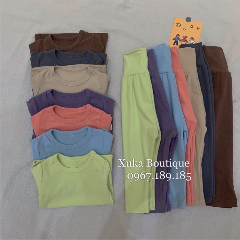 Bộ Quần Áo Dài Tay Giữ Nhiệt Bé Trai Bé Gái - Xuka Boutique - Bộ Quần Mặc Nhà Thu Đông Cho Bé Hàng Quảng Châu Cao Cấp