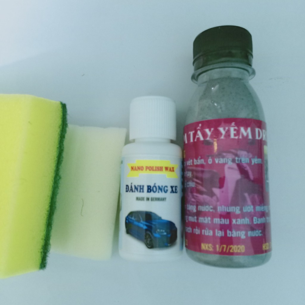 Combo lọ tẩy yếm xe dream và lọ đánh bóng nhựa sơn xe
