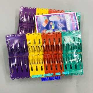 Kẹp nhựa quần áo áo, khăn, đồ dùng ( Vỉ 30 cái như hình )