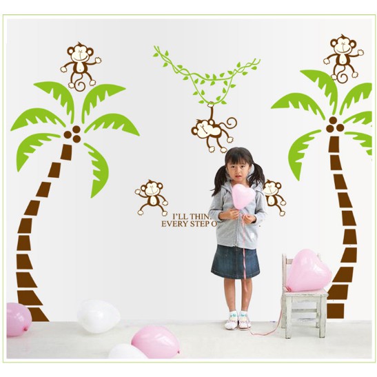 Decal trang trí tường 2 cây dừa lớn