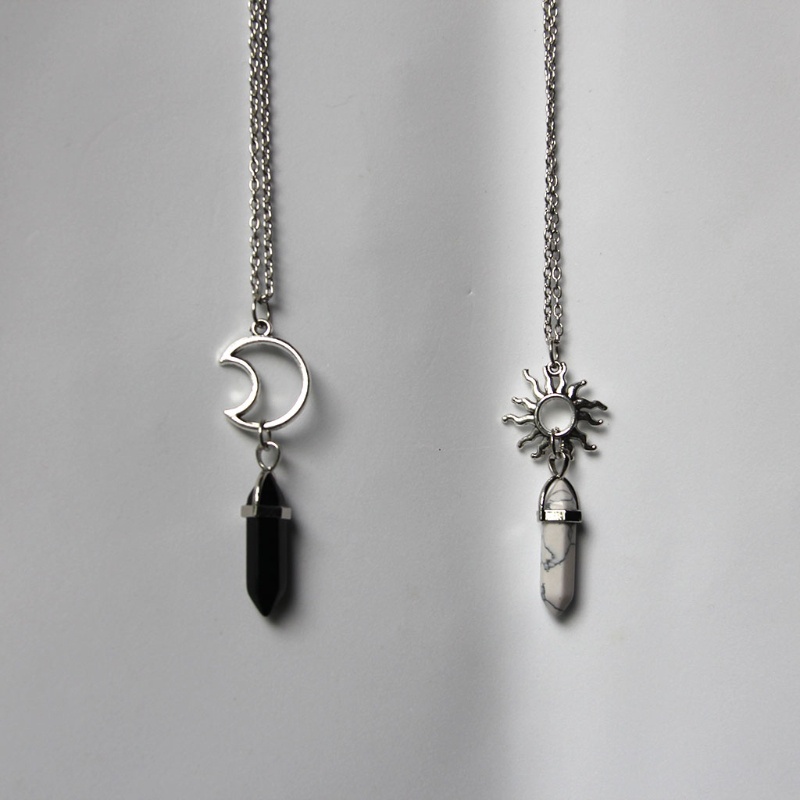 ✿ Bộ 2 Vòng cổ Mặt Trời Và Mặt Trăng Đính Pha Lê Cho Cặp Đôi