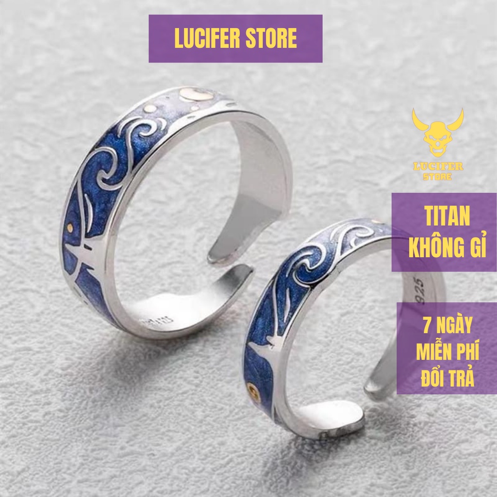 Nhẫn Cặp Bạc Đôi Bạn Thân Couple Nam Nữ Cá Tính Trơn Đơn Giản Basic Ngầu VanGogh Ring Lucifer Store Nhẫn Titan VanGogh