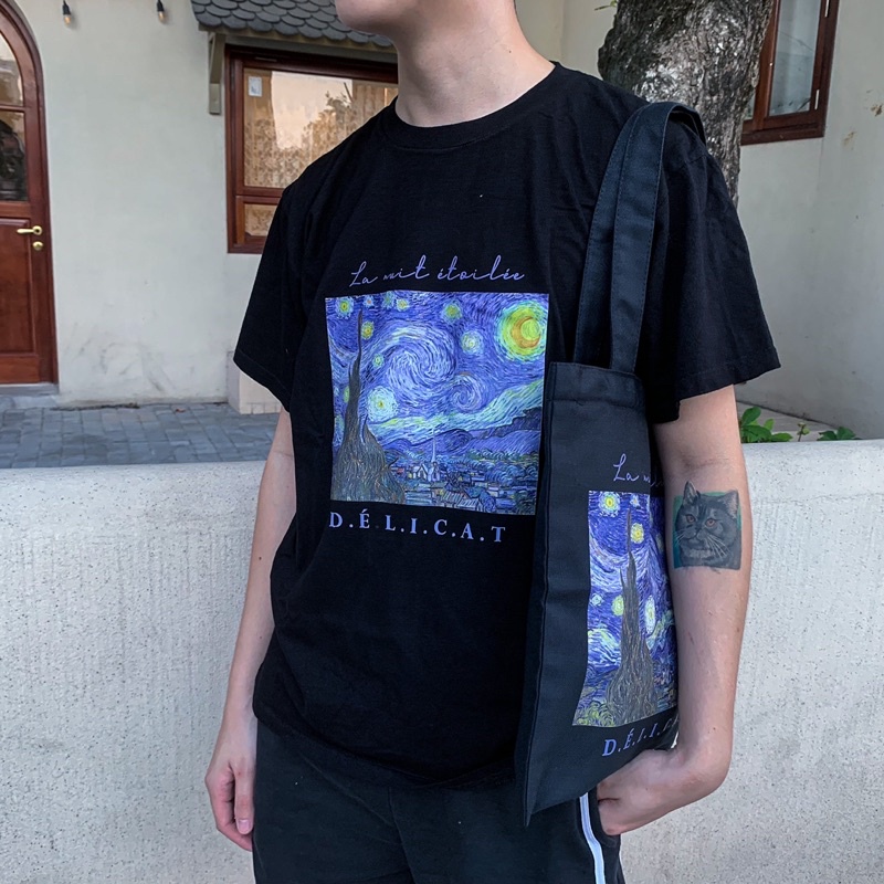 Áo phông tranh Starry Night Vangogh
