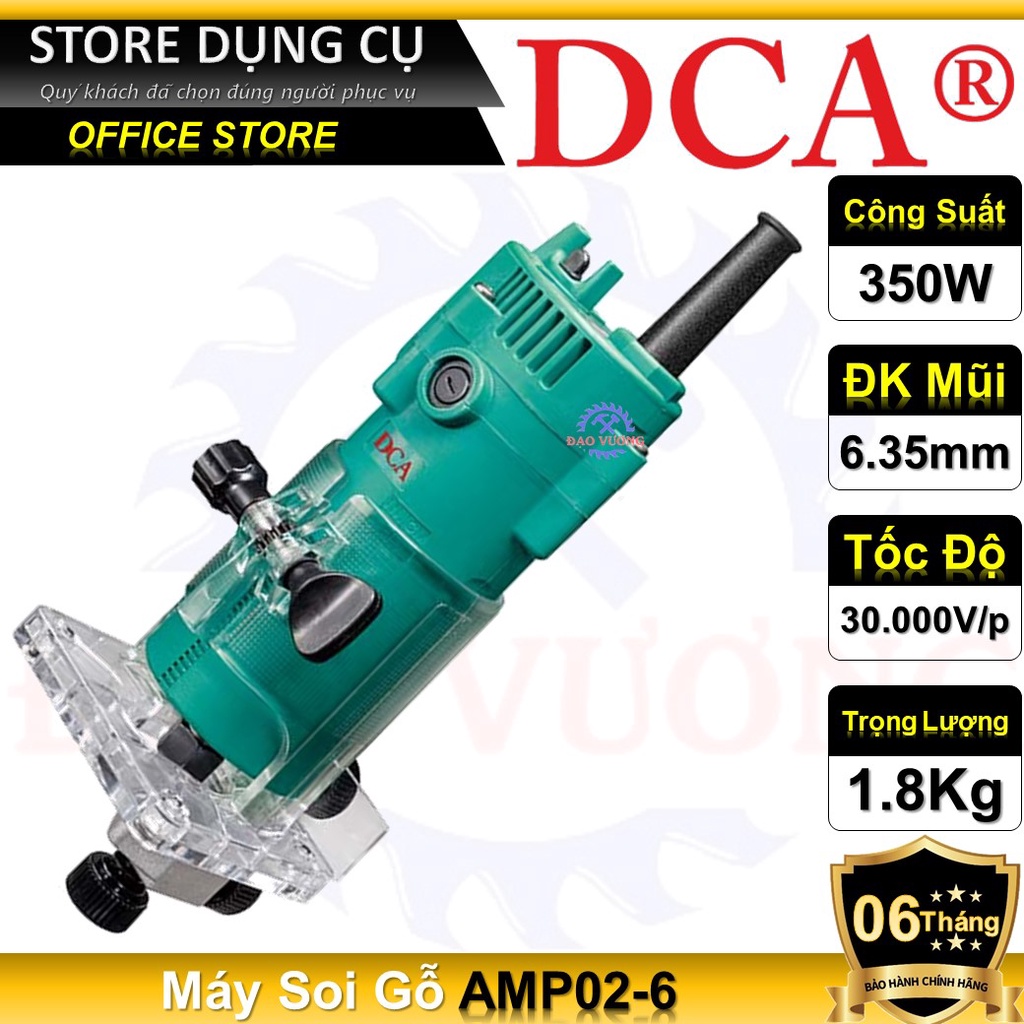 350W Máy phay gỗ cầm tay 6/6.35mm DCA AMP02-6 | Máy soi gỗ | Máy cắt mép