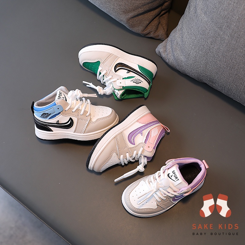 Giày sneakers bé trai bé gái-Giày thể thao SPORT cao cổ êm chân dây quai năng động thoáng khí cho bé 1-8 tuổi M77