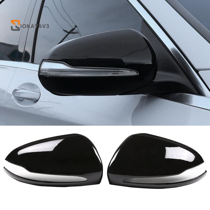 for Mercedes Benz B C E S GLB GLC Class W205 W213 W253 Glossy Black ABS Side Rear View Mirror Cover Trim