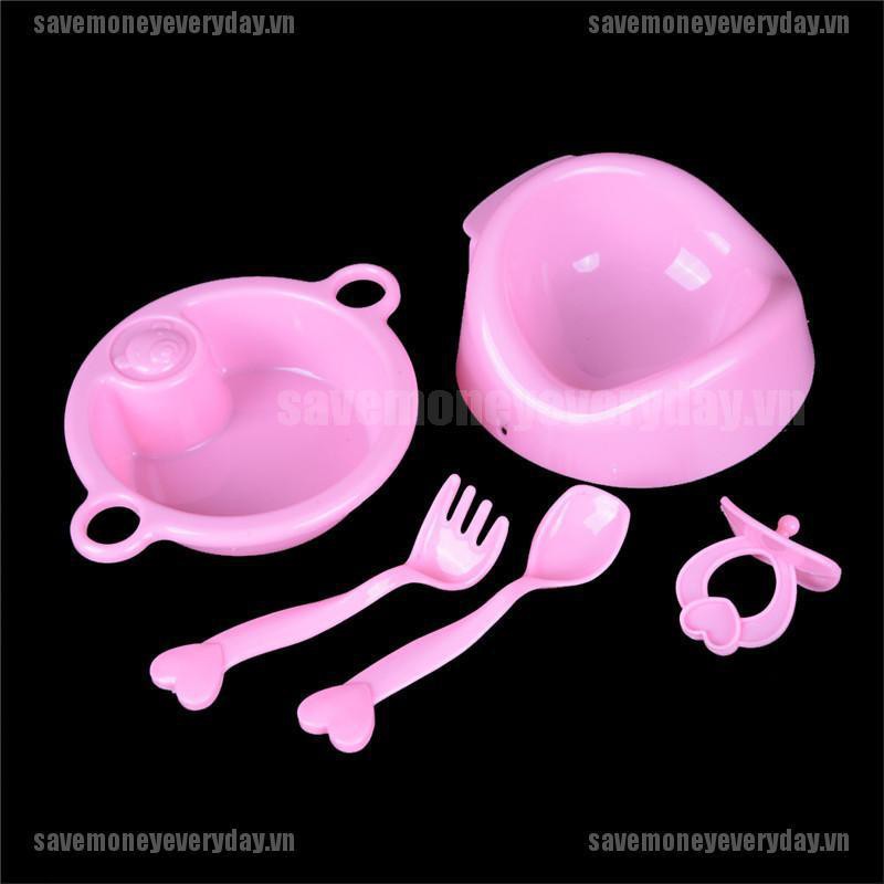 [🍄🍄Save] 5pcs Doll Tableware Potty For 43cm Baby Born Zapf Doll Accessories Pretend Play Toys Gift [VN]