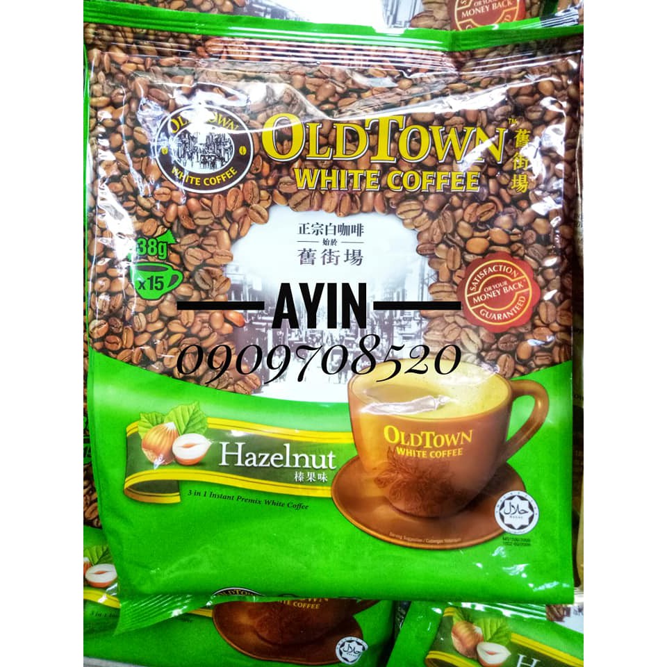 Cà phê trắng vị hạt dẻ OldTown White Coffee HAZELNUT Malaysia