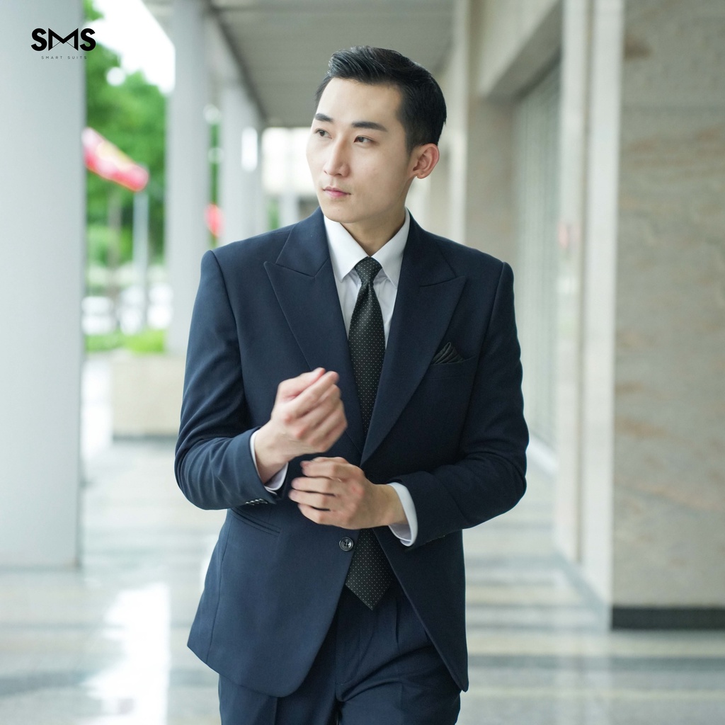 Vest nam xanh navy 2 khuy 3 túi phối quần sidetab, suits sartorial, chuẩn form Smart Suits