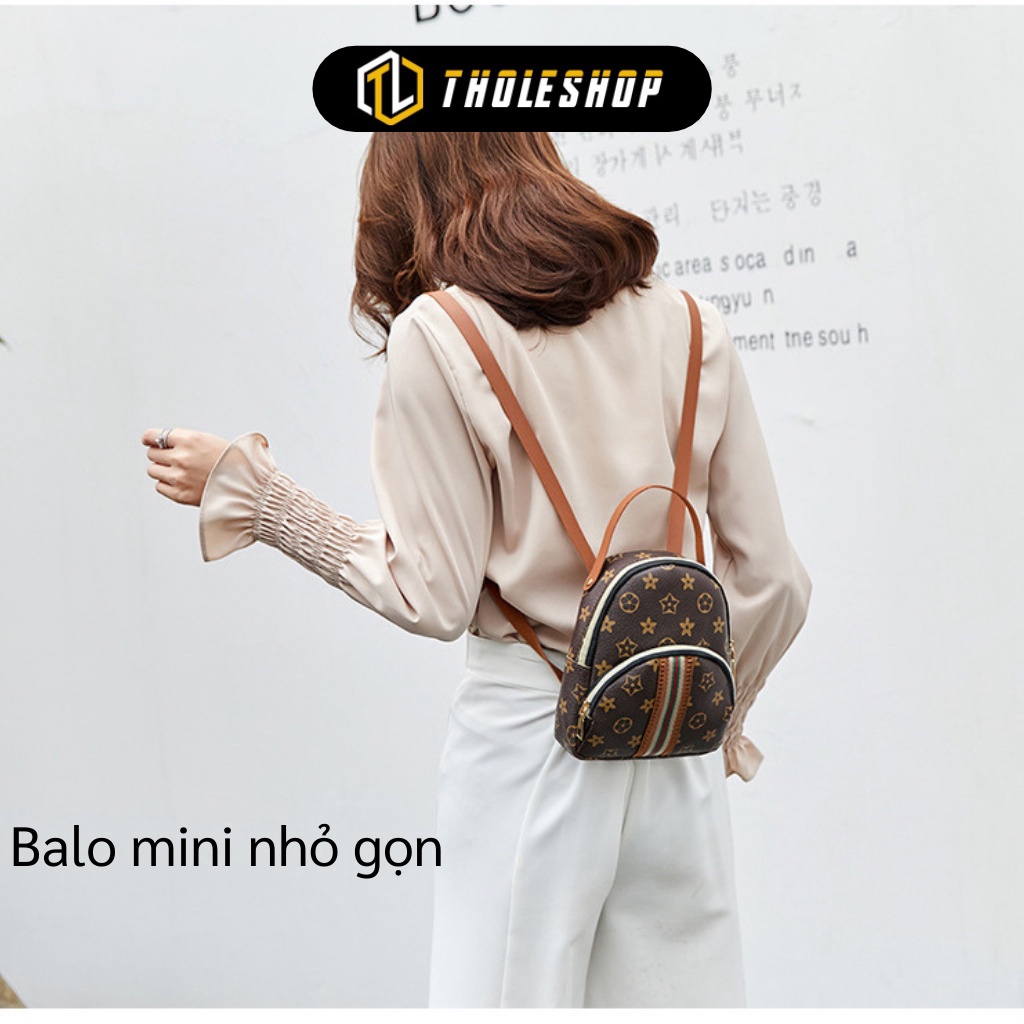 [SGD] Balo Mini - Balo Thời Trang Nữ Da Pu Hình Sọc 2 Ngăn Phong Cách Hàn Quốc 7959