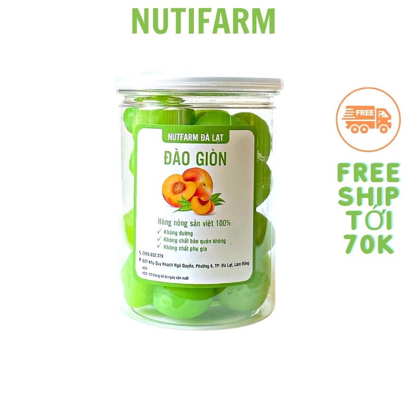 Mứt đào giòn 400gr ngon ngọt tự nhiên không đường NutiFarm trái cây sấy đặc sản đà lạt