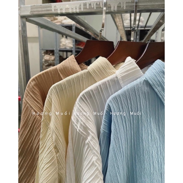 Áo sơ mi nhăn sọc - sơ mi basic