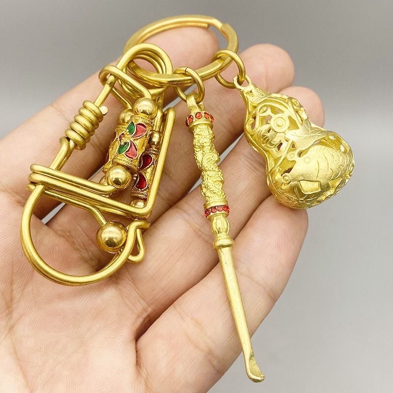 Móc khoá đồng handmade , móc khoá đồng phong thuỷ tài lộc bình an