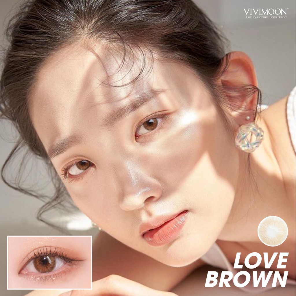 Lens Cận Cho Mắt Thở Màu Nâu Tây 3 Tháng Vivimoon Love Brown